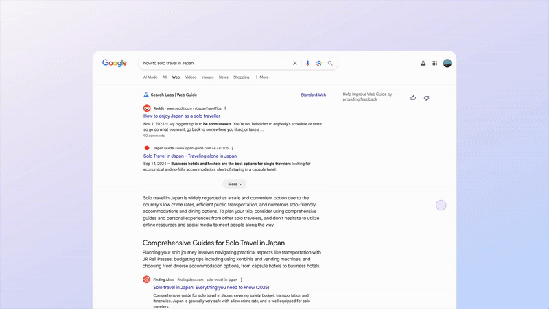 Google Web Guide Example