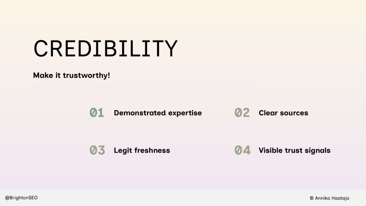 Annika Haataja EEAT Signals and Credibility